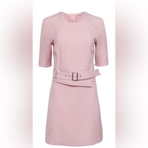 Veronica Beard pink belted zip-up dress